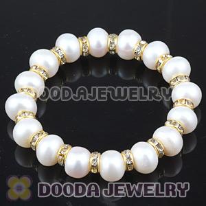 10mm Natural Freshwater Pearl Basketball Wives Bracelets Wholesale