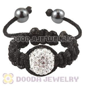Handmade Style Macrame Rings With White Czech Crystal Wholesale
