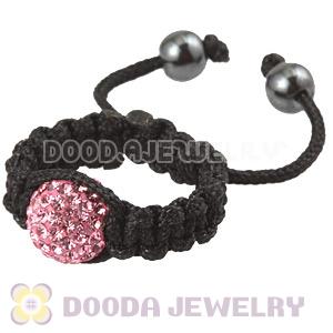 Handmade Style Macrame Rings With Pink Czech Crystal Wholesale