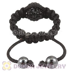 Handmade Style Macrame Rings With Black Czech Crystal Wholesale