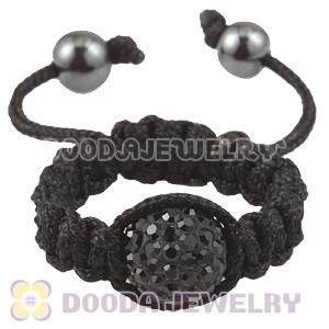 Handmade Style Macrame Rings With Black Czech Crystal Wholesale