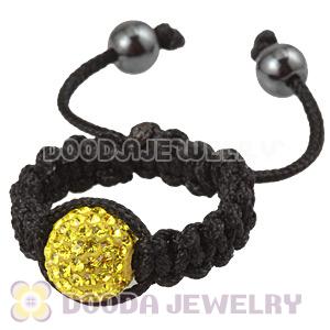 Handmade Style Macrame Rings With Yellow Czech Crystal Wholesale