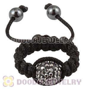 Handmade Style Macrame Rings With Grey Czech Crystal Wholesale