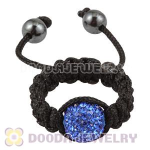 Handmade Style Macrame Rings With Blue Czech Crystal Wholesale
