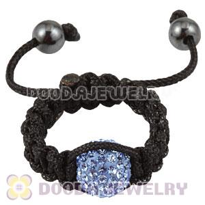 Handmade Style Macrame Rings With Blue Czech Crystal Wholesale