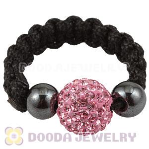 Pink Czech Crystal Handmade Style Macrame Rings Wholesale