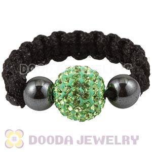 Green Czech Crystal Handmade Style Macrame Rings Wholesale