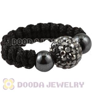 Grey Czech Crystal Handmade Style Macrame Rings Wholesale