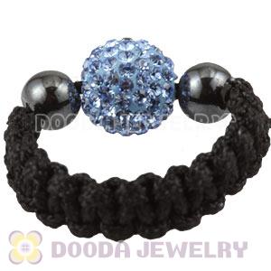 Blue Czech Crystal Handmade Style Macrame Rings Wholesale