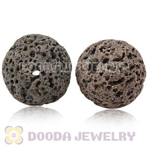 12mm Handmade Style Grey Lava Stone Beads Wholesale