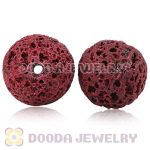 12mm Handmade Style Red Lava Stone Beads Wholesale