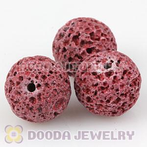12mm Handmade Style Red Lava Stone Beads Wholesale