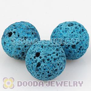 12mm Handmade Style Blue Lava Stone Beads Wholesale