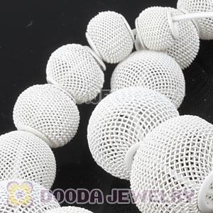90mm White Basketball Wives Mesh Hoop Earrings Wholesale