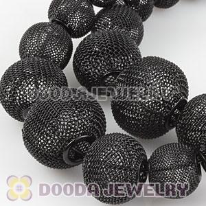 90mm Black Basketball Wives Mesh Hoop Earrings Wholesale