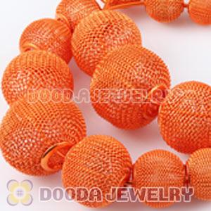 90mm Orange Basketball Wives Mesh Hoop Earrings Wholesale