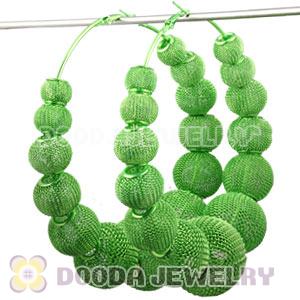 90mm Green Basketball Wives Mesh Hoop Earrings Wholesale