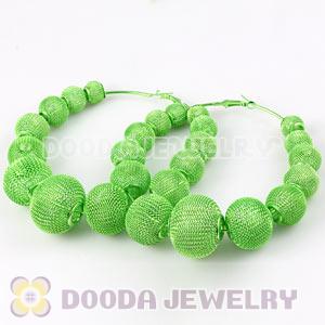 90mm Green Basketball Wives Mesh Hoop Earrings Wholesale