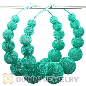 90mm Blue Basketball Wives Mesh Hoop Earrings Wholesale