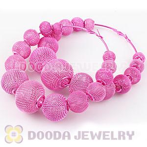 90mm Peach Basketball Wives Mesh Hoop Earrings Wholesale