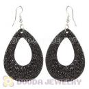 Cheap Basketball Wives Inspired Bamboo Black Crystal Earrings
