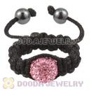 Handmade Style Macrame Rings With Pink Czech Crystal Wholesale