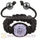 Handmade Style Macrame Rings With Lavender Czech Crystal Wholesale