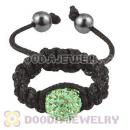 Handmade Style Macrame Rings With Green Czech Crystal Wholesale