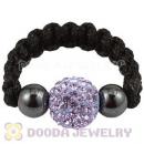 Lavender Czech Crystal Handmade Style Macrame Rings Wholesale
