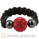 Red Czech Crystal Handmade Style Macrame Rings Wholesale