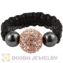 Rose Czech Crystal Handmade Style Macrame Rings Wholesale