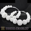 90mm White Basketball Wives Mesh Hoop Earrings Wholesale
