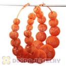 90mm Orange Basketball Wives Mesh Hoop Earrings Wholesale