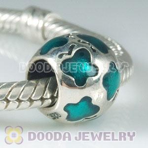 925 Sterling Silver Jewelry Butterfly Bead with Blue Enamel 