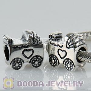 S925 Sterling Silver Charm Jewelry Baby Carriage Beads