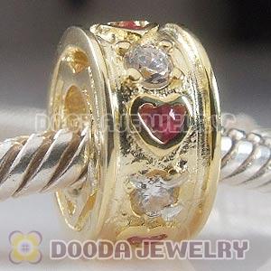 Gold Plated Charm Jewelry Silver Beads with Stone