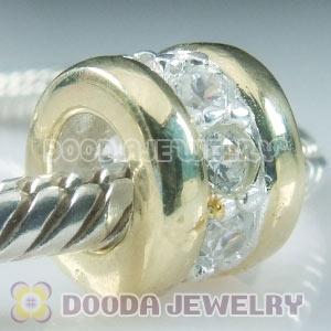 Gold Plated Charm Jewelry Silver Beads with Stone