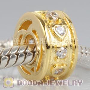 Gold Plated Charm Jewelry Silver Beads with Stone