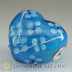 Murano Glass Heart Shape Pendants fit Fashion Jewelry, European Beads, bighole Jewelry Necklace