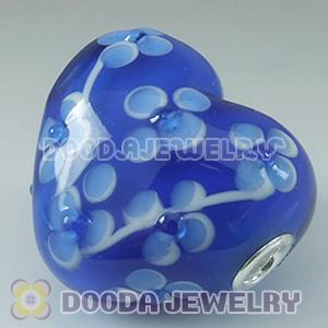 Murano Glass Heart Shape Pendants fit Fashion Jewelry, European Beads, bighole Jewelry Necklace