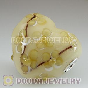 Murano Glass Heart Shape Pendants fit Fashion Jewelry, European Beads, bighole Jewelry Necklace