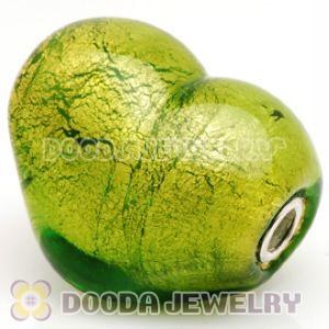 Murano Glass Heart Shape Pendants fit Fashion Jewelry, European Beads, bighole Jewelry Necklace