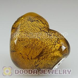 Murano Glass Heart Shape Pendants fit Fashion Jewelry, European Beads, bighole Jewelry Necklace