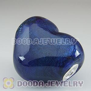 Murano Glass Heart Shape Pendants fit Fashion Jewelry, European Beads, bighole Jewelry Necklace