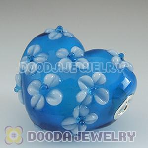 Murano Glass Heart Shape Pendants fit Fashion Jewelry, European Beads, bighole Jewelry Necklace