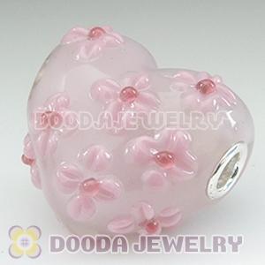 Murano Glass Heart Shape Pendants fit Fashion Jewelry, European Beads, bighole Jewelry Necklace