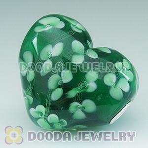 Murano Glass Heart Shape Pendants fit Fashion Jewelry, European Beads, bighole Jewelry Necklace