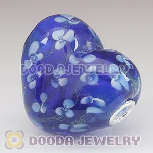 Murano Glass Heart Shape Pendants fit Fashion Jewelry, European Beads, bighole Jewelry Necklace