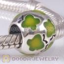 925 Sterling Silver Jewelry Butterfly Bead with Light Green Enamel