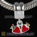 925 Sterling Silver Jewelry Charms Dangle enamel Double Loves